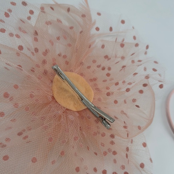Vintage Feather Pearl Mesh Derby Headpiece Headband Headpiece Fascinator - Picture 10 of 14